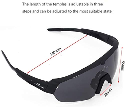 TOPTETN Gafas Ciclismo Polarizadas Gafas de Sol Deportivas con 3 Lentes Intercambiables UV400 Gafas para Hombres Mujeres Deportes Pesca Esquí Conducción Golf Correr Ciclismo Gafas de Sol (Rosado)
