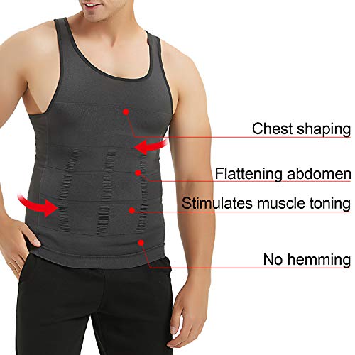 TopTie Hombres adelgazantes Body Shaper Compression Shirt Fajas Sculpting Vest Muscle Tank