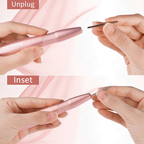 Torno de Uñas Profesional de 20000 RPM, morpilot Kit Taladro del Clavo 11 en 1 Máquina Electrónica de Manicura y Pedicura para Hogar y Salón, Un Regalo Perfecto para Mujer