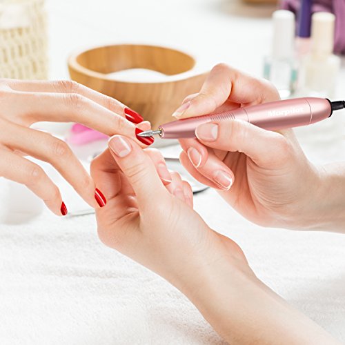 Torno de Uñas Profesional de 20000 RPM, morpilot Kit Taladro del Clavo 11 en 1 Máquina Electrónica de Manicura y Pedicura para Hogar y Salón, Un Regalo Perfecto para Mujer