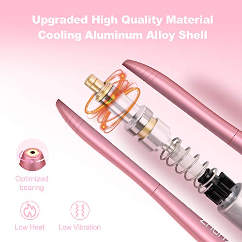 Torno para Uñas, EKUPUZ Lima Uñas Electrica Portátil de 20000 RPM, Kit de Manicura y Pedicura Eléctrico Profesional Vlocidad Ajustable con Set de 11 Tipos de Brocas para Remover Gel Acrílico