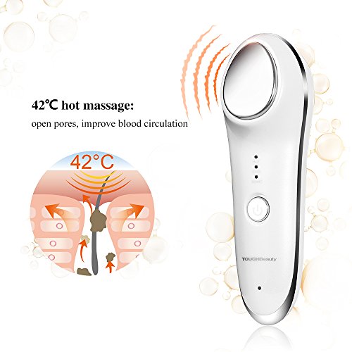 TOUCHBeauty TB-1389 Masajeador Facial Adios a la Arrugas Anti-envejecimiento Ayuda poros estrechos y Piel Grasa -4 Modos de Masaje con 2 Temperaturas Caliente o Fresco con Vibración Carga USB