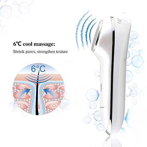TOUCHBeauty TB-1389 Masajeador Facial Adios a la Arrugas Anti-envejecimiento Ayuda poros estrechos y Piel Grasa -4 Modos de Masaje con 2 Temperaturas Caliente o Fresco con Vibración Carga USB