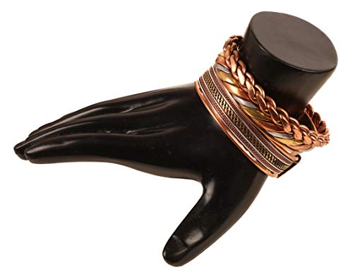 Touchstone India tibetana Espiritual Buda Pulsera Tres Metal Cobre latón Paz curación Chakra Yoga meditación Mantra joyería para Mujer Cobre 1