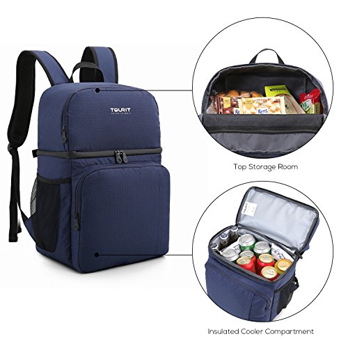 TOURIT - Mochila Nevera Isotermica Mochila Térmica, Mochila Portatil Almuerzo de Doble Capa, Ligera, Impermeable, para Hombres, Mujeres, Trabajo, Picnic, Camping, Senderismo 28 L