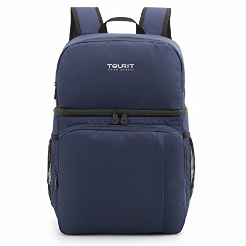 TOURIT - Mochila Nevera Isotermica Mochila Térmica, Mochila Portatil Almuerzo de Doble Capa, Ligera, Impermeable, para Hombres, Mujeres, Trabajo, Picnic, Camping, Senderismo 28 L