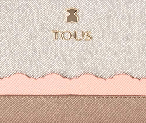 Tous Billetera M. Carlata Plata-Rosa, Monedero para Mujer, Plateado, 19.5x11x2 cm (W x H x L)