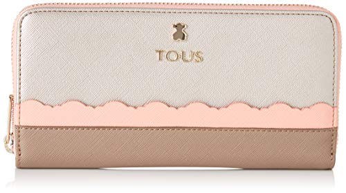 Tous Billetera M. Carlata Plata-Rosa, Monedero para Mujer, Plateado, 19.5x11x2 cm (W x H x L)