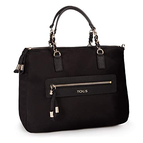Tous Efim Brunock Chain, Bolso de Mano para Mujer, (Negro 595900021), 28x20x13 cm (W x H x L)