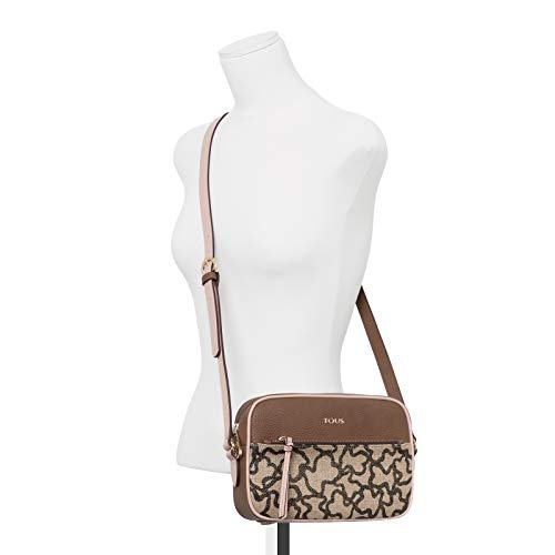TOUS Elice New, Bolso bandolera para Mujer, Multicolor (Marrón/Rosa 895890024), 23.5x16x6.5 cm (W x H x L)