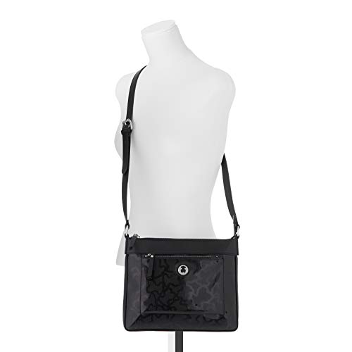 Tous Kaos Shiny, Bolso Bandolera para Mujer, Negro (Black), 4x22x28 cm (W x H x L)