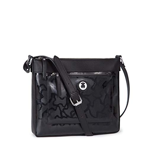 Tous Kaos Shiny, Bolso Bandolera para Mujer, Negro (Black), 4x22x28 cm (W x H x L)
