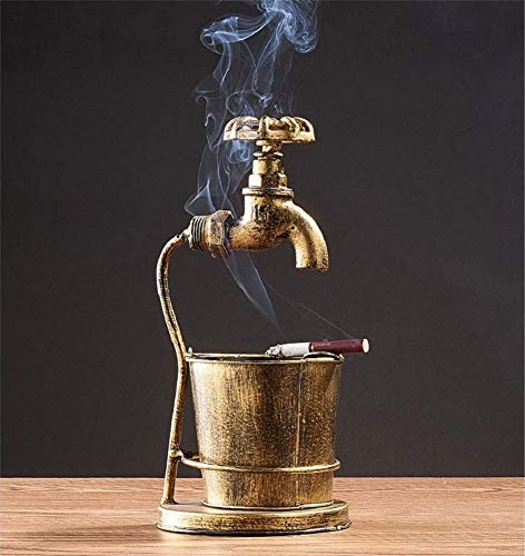 ToyHero® - Cenicero de Hierro Forjado, diseño Retro, multifunción, para Uso en Interiores y oficinas, Bares, Exteriores, Patios, Bronce