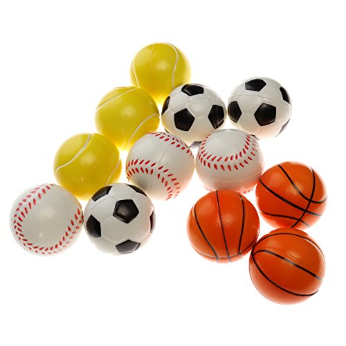 TOYMYTOY Bolas de deportes de espuma suave pelota de juego de interior al aire libre para los niños de 12 piezas