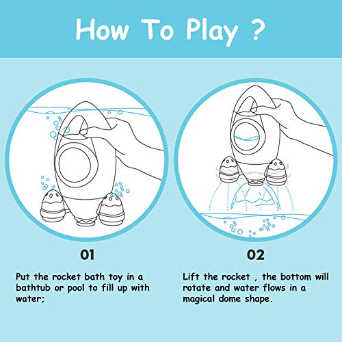 Toyssa Juguete Baño Bebe Cohete Espacial Juguete Bañeras Bebe Regadera Juegos Regalos para Niños Niñas