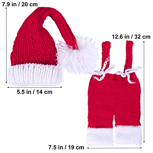 Toyvian Bebé recién Nacido Bebé Disfraz de Navidad Traje de Papá Noel Accesorios de fotografía para bebés de 0 a 1 Mes (Rojo)