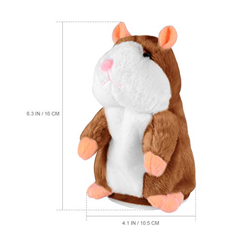 Toyvian El Juguete de Peluche Divertido de Hamster parlante Repite lo Que Dices. Juguete Interactivo de Juguete Relleno de Registro electrónico 1pcs (marrón Claro no Incluido, batería)