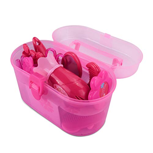 Toyvian Juguetes Kit de Maquillaje Juguete para niña Juego de imaginación Estación de peluquería Secador de Pelo Cepillo para Espejos Accesorios