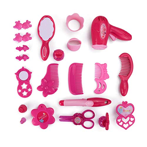 Toyvian Juguetes Kit de Maquillaje Juguete para niña Juego de imaginación Estación de peluquería Secador de Pelo Cepillo para Espejos Accesorios