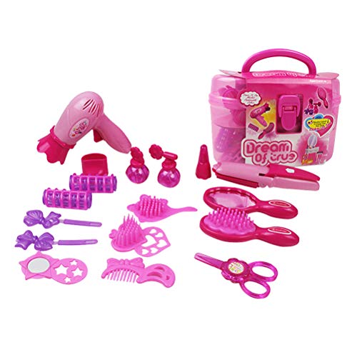 Toyvian Juguetes Kit de Maquillaje Juguete para niña Juego de imaginación Estación de peluquería Secador de Pelo Cepillo para Espejos Accesorios