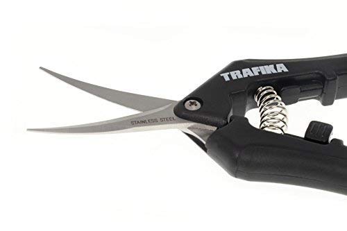 TRAFIKA Tijeras de Podar con Cuchilla Curva/ Tijeras de Cultivo / 100% INOX / Extra Afiladas / Ergonómicas / Diseñadas para Cortes de Alta Precisión /Aptas para Hidroponía