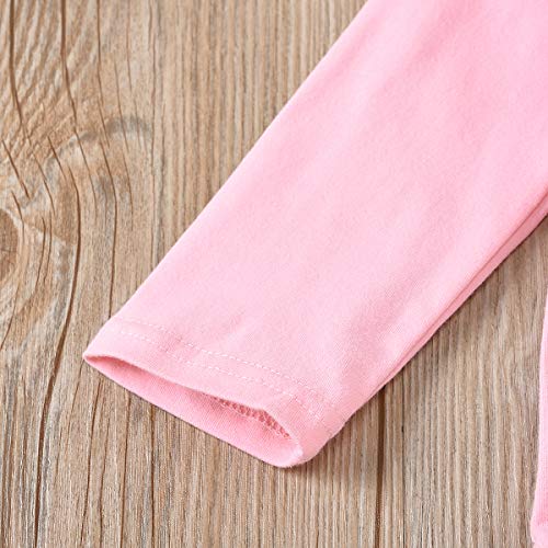 Traje de Primer cumpleaños para niñas, Mameluco con Volantes de Princesa Infantil, Mono Rosa de Manga Larga, Pantalones de Leopardo, Adecuado para Todas Las Estaciones