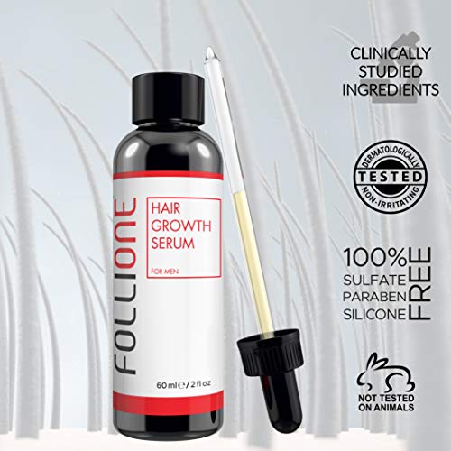 Tratamiento para la pérdida de pelo | Serum de crecimiento del cabello para hombres dermatológicamente testado| Desarrollado como una alternativa al Minoxidil | Suministro para 1 mes.