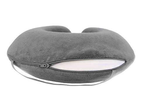 Travelrest® - Almohada Terapéutica para Cuello y Viaje con Espuma Viscoelástica - Funda de Microfibra Lavable - Se Adapta al Equipaje - Se Amolda Perfectamente a su Cuello y Cabeza - 2 años de Garantí