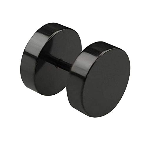 Treuheld | Titan Fake Plug Pendientes - 4 Tamanos: 4, 6, 8, 10 mm - Negro - Sin Titanium (niquel) Pendientes hombre & mujer & Hombres para tornillos - Pendientes Tunnel Piercing tunel [03.] 1,2 x 8mm