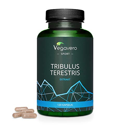 Tribulus Terrestris Vegavero SPORT® | 1800 mg con 90% Saponinas | El Único Sin Aditivos | Precursor de Testosterona + Suplementos Para Hombres | 120 Cápsulas