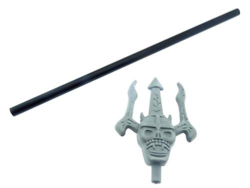 Tridente del diablo - muerte - calavera gris - extraíble - 51 cm - disfraces para niños - halloween - carnaval - accesorios - fiestas - adultos - unisex - idea de regalo original