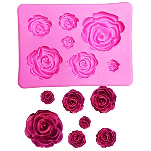 TrifyCore - Molde para jabón de Silicona con diseño de Flor de Rosa, para decoración de Pasteles