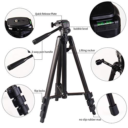 Trípode Móvil by CCRoom,Trípode para Cámara 127cm Trípode de Aluminio con Soporte de Teléfono Obturador Remoto Bluetooth