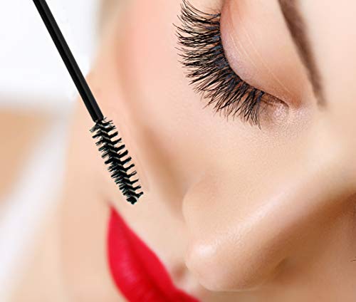 TRIXES Pinceles para pestañas 100 PIEZAS- Pinceles de maquillaje desechables Varillas de rímel - levantamiento de pestañas para pestañas más rellenas para usar con aceite de ricino