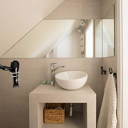 TRIXES Soporte de Pared para Secador de Pelo - para Baños, Dormitorios, Aseos, Barberías y Peluquerías Profesionales - Soporte Secador Pelo