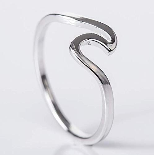 Troflink Anillos Banda de Eternidad Onda Anillo Onda Plata 925 de Muchachas de Mujeres Anillo del Buen Presente Regalos de San Valentín para Novias(Perímetro 62.1mm)
