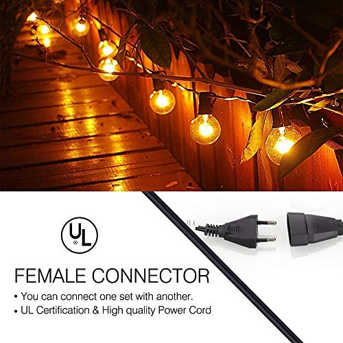 tronisky Guirnaldas Luminosas, Guirnalda de Luces Impermeable Guirnalda Cadena de Luces 7.62M con 25 G40 Bombillas Decoración Exterior y Interior para Jardín, Patio, Navidad, Casa, Boda