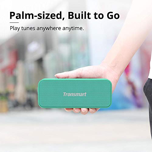 Tronsmart T2 Plus Altavoz Bluetooth 20W, Altavoz Portátil Exterior Impermeable IPX7, 24 Horas de Reproducción, Sonido Estéreo TWS, BT 5.0, Asistente de Voz y Manos Libres para Hogar, Aire Libre, Viaje