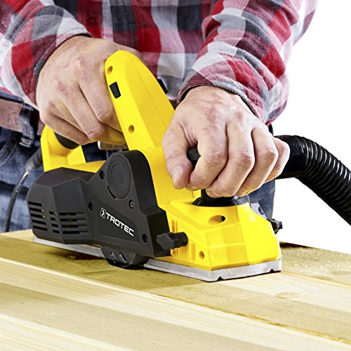 TROTEC Cepillo eléctrico para madera PPLS 10-750, 750 W, Anchura de cepillado: 82 mm, Profundidad de cepillado: 0-3 mm, Profundidad de plegado:0-15 mm, Potente, Compacto, Bricolaje