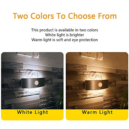 TRRYHZAG LED Cuerpo Humano Sensor de Infrarrojos Luz Nocturna Luces de Pared Recargables USB La batería AA se Puede Utilizar Interior Hogar Mesas de Noche Aplique (Color : White Light)
