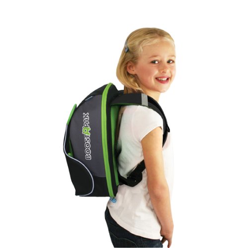 Trunki BoostApak - Mochila de viaje, Asiento alzador de viaje portátil y silla coche grupo 2 3 (Verde)