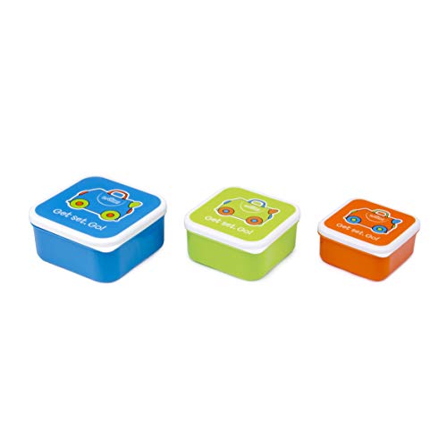 Trunki Set infantil de 3 tuppers para snacks – Terrance azul, verde y naranja