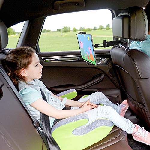 Tryone Soporte Tablet Coche, Soporte Coche Reposacabezas - Soporte Extensible para Tablet Móvil iPad/Samsung Galaxy Tabs/Amazon Kindle Fire HD/Nintendo Switch/Otros Dispositivos de 4.7-10.5 Pulgadas