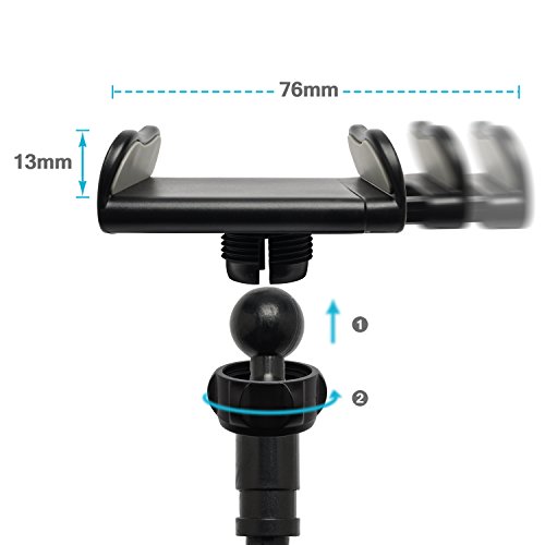 Tryone Soporte Tablet Teléfono Movil Flexible – Soporte con Brazo de Cuello de Cisne para Serie iPhone/Celulares Samsung/Huawei/Google Pixel y Más, 27.5 Pulgadas de Longitud en Total