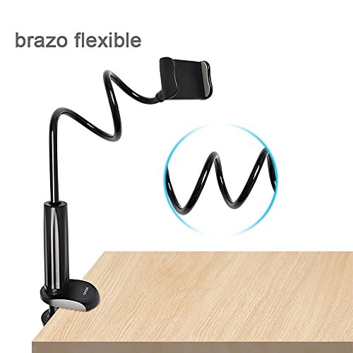 Tryone Soporte Tablet Teléfono Movil Flexible – Soporte con Brazo de Cuello de Cisne para Serie iPhone/Celulares Samsung/Huawei/Google Pixel y Más, 27.5 Pulgadas de Longitud en Total
