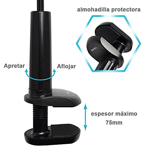 Tryone Soporte Tablet Teléfono Movil Flexible – Soporte con Brazo de Cuello de Cisne para Serie iPhone/Celulares Samsung/Huawei/Google Pixel y Más, 27.5 Pulgadas de Longitud en Total