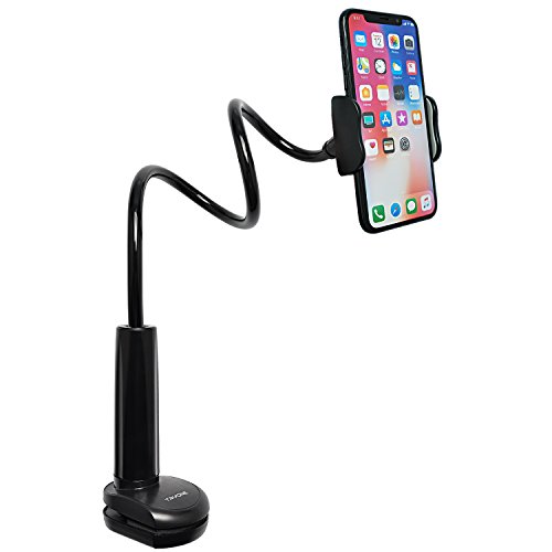 Tryone Soporte Tablet Teléfono Movil Flexible – Soporte con Brazo de Cuello de Cisne para Serie iPhone/Celulares Samsung/Huawei/Google Pixel y Más, 27.5 Pulgadas de Longitud en Total