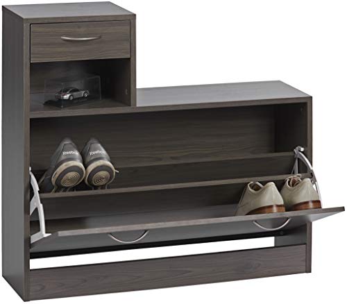 ts-ideen - Juego de Perchero de Pared con Espejo y cajón, Color marrón