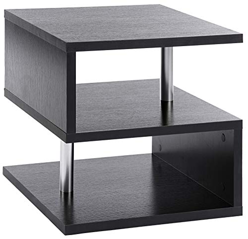ts-ideen Mesa de Centro Mesita de Noche Cubo Mesita de salón Estilo Moderno. Negra