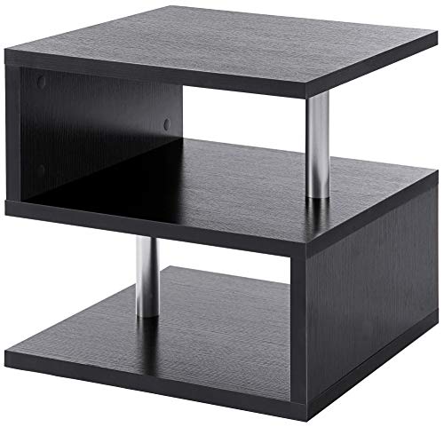 ts-ideen Mesa de Centro Mesita de Noche Cubo Mesita de salón Estilo Moderno. Negra
